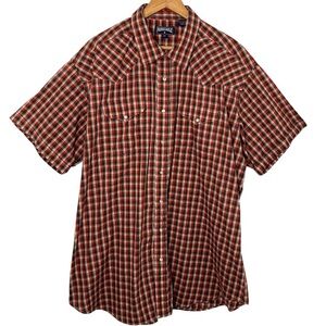 Panhandle Slim Western Plaid Pearl Snap Shirt – Men’s 18.5 – Short Sleeve (3XL)